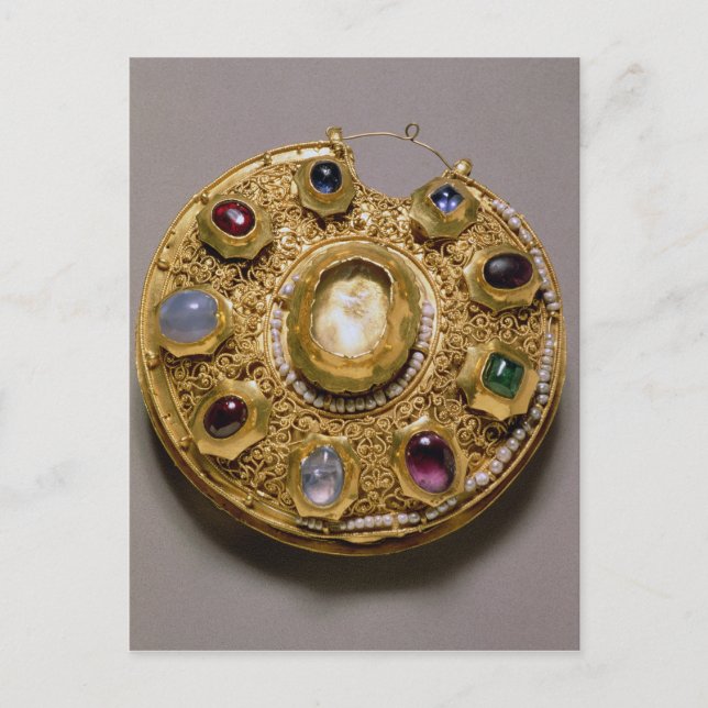 Kolt medallion, gold set with pearls and postcard (Front)