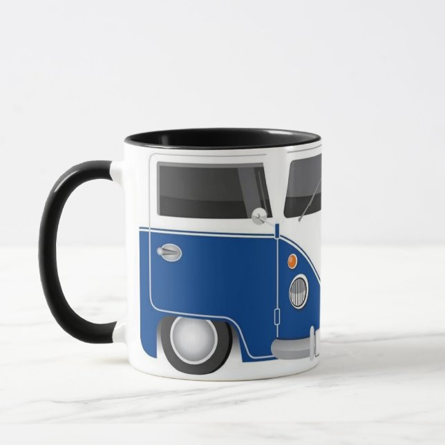 Kombi Blue Marino Retro - Vintage E van Mug (Left)