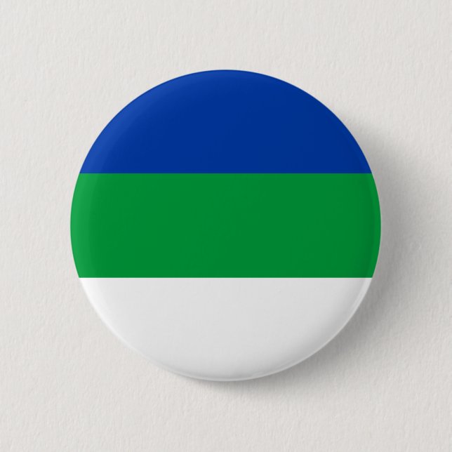 Komi Republic Flag 6 Cm Round Badge (Front)