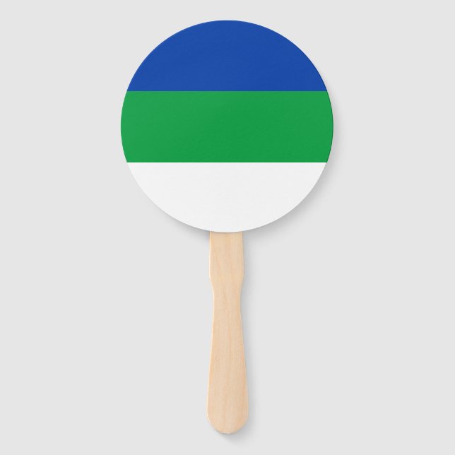 Komi Republic Flag Hand Fan (Front)