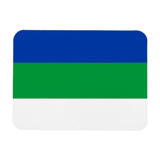 Komi Republic Flag Magnet (Horizontal)