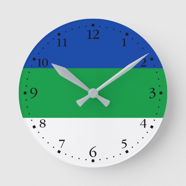 Komi Republic Flag Round Clock (Front)