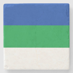 Komi Republic Flag Stone Coaster