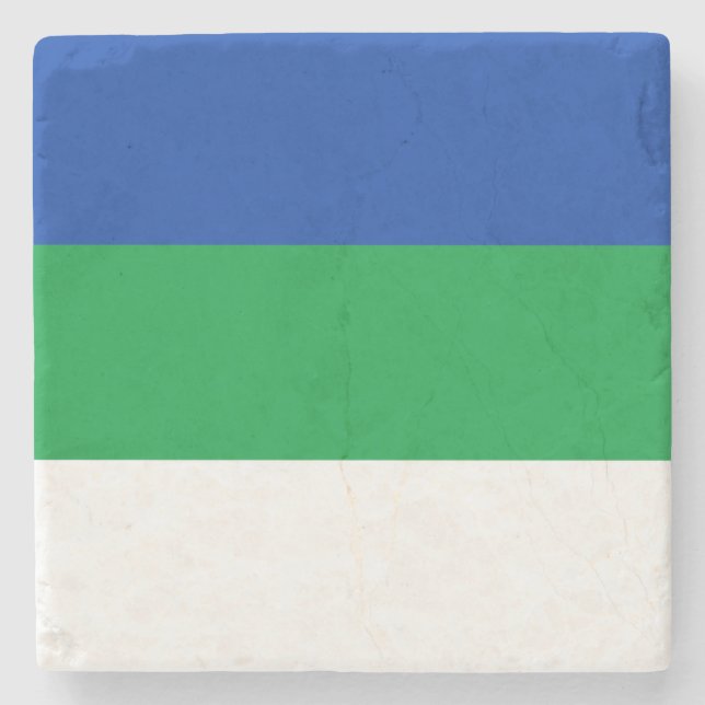 Komi Republic Flag Stone Coaster (Front)