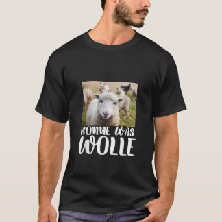 Komme Was Wolle Lamb Saying Sheep Wool Sheep Head T-Shirt