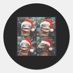 Komodo Dragon Christmas Classic Round Sticker