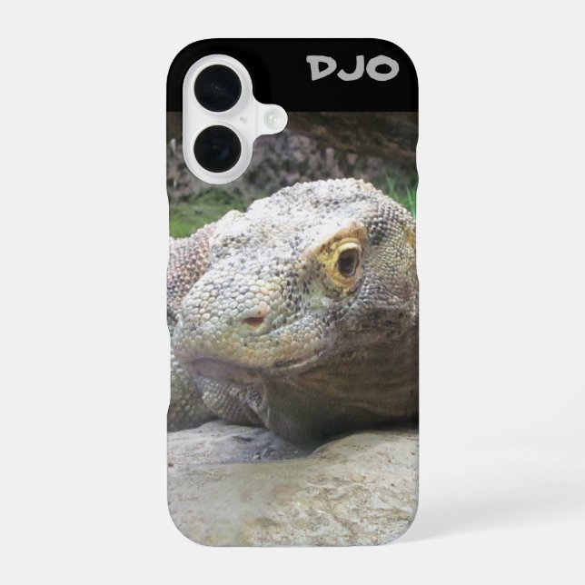 Komodo Dragon Face iPhone 16 Case (Back)