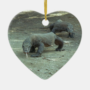 Komodo Dragon Heart Ceramic Tree Decoration