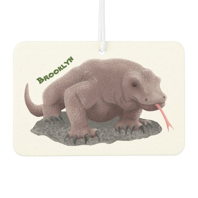 Komodo dragon illustration  car air freshener (Front)