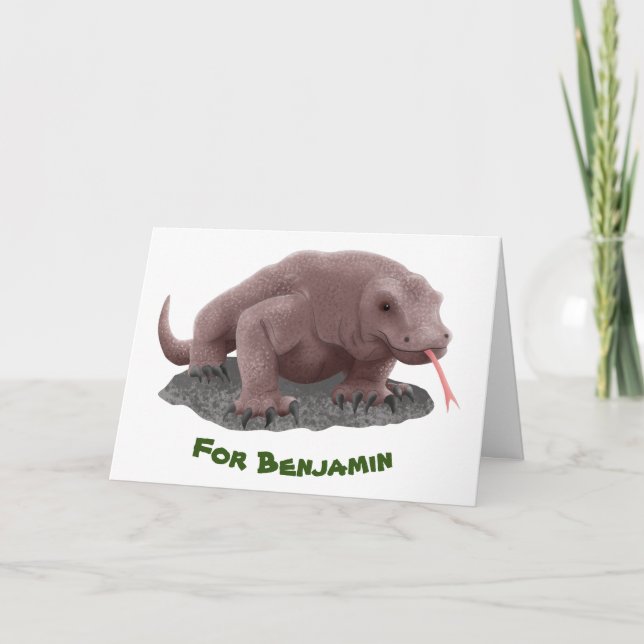 Komodo dragon illustration card (Front)