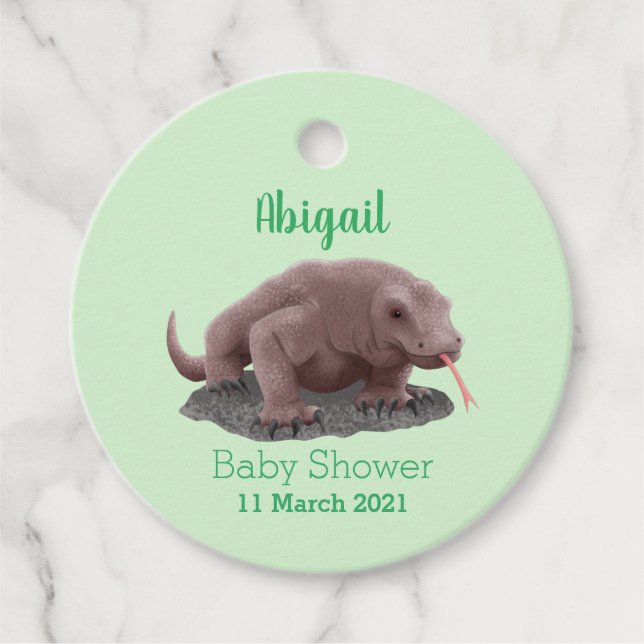 Komodo dragon illustration favour tags (Front)
