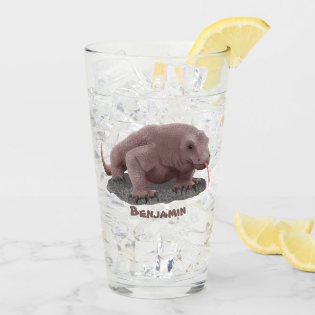 Komodo dragon illustration glass (Back Ice)
