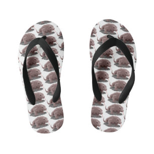 Komodo dragon illustration kid's flip flops