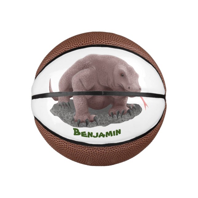 Komodo dragon illustration mini basketball (Front)