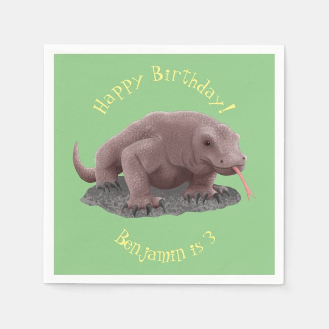 Komodo dragon illustration napkin (Front)