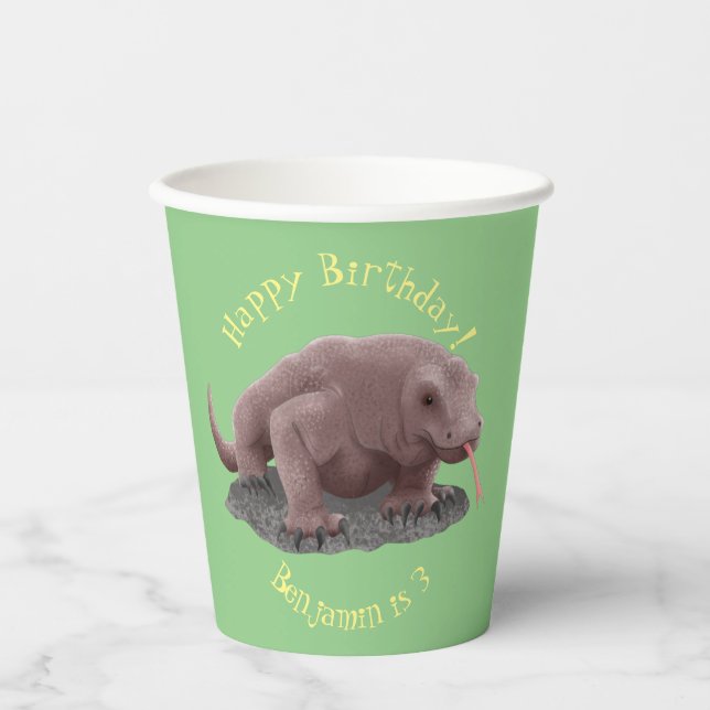 Komodo dragon illustration paper cups (Front)