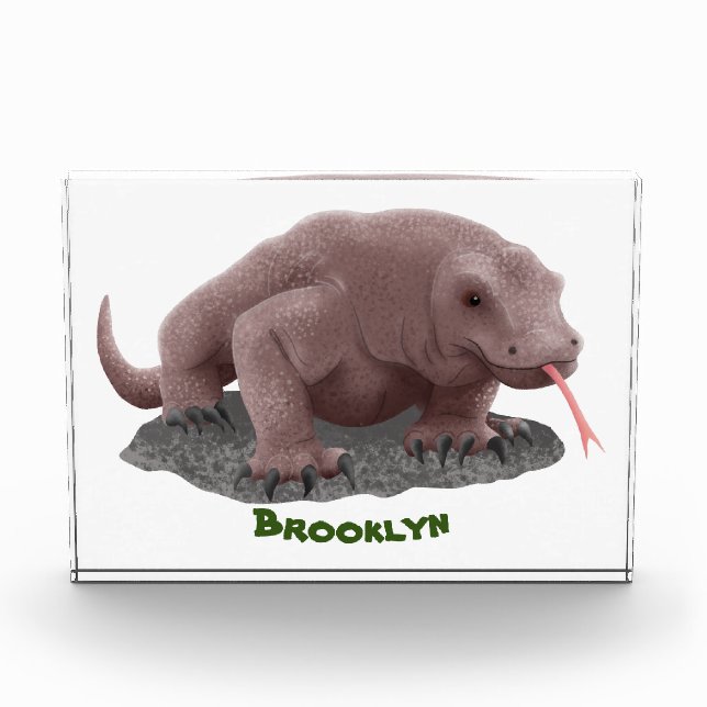 Komodo dragon illustration photo block (Front)