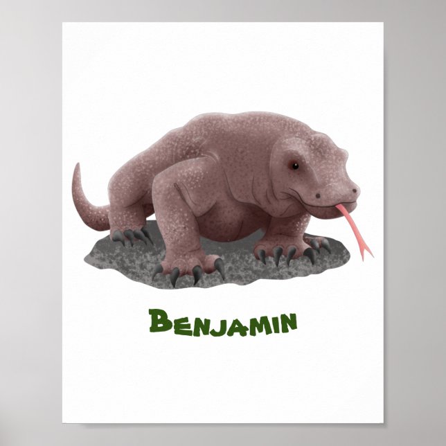 Komodo dragon illustration poster (Front)
