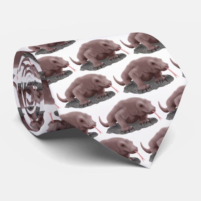 Komodo dragon illustration tie (Rolled)