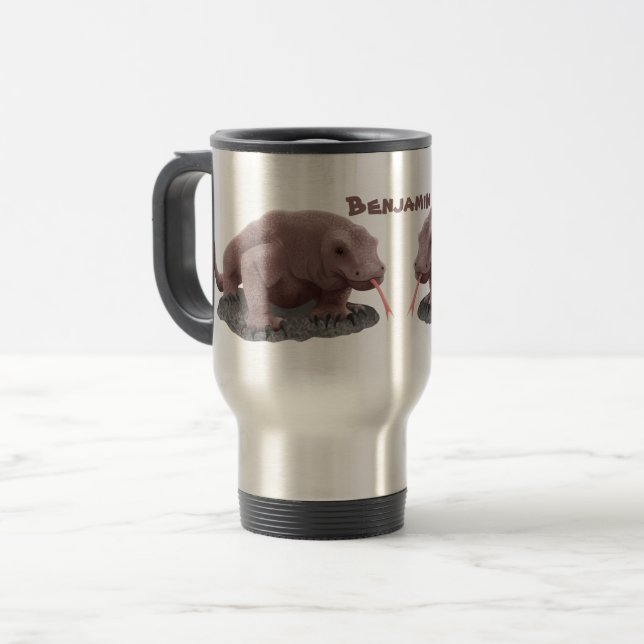 Komodo dragon illustration travel mug (Front Left)