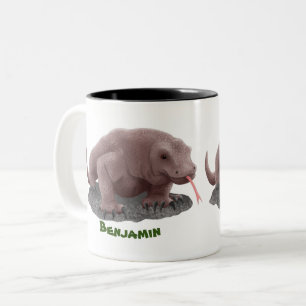 Komodo dragon illustration Two-Tone coffee mug