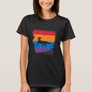 Komodo Dragon Shadow Silhouette With Colourful Fla T-Shirt
