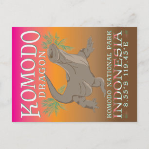 KOMODO DRAGON - THE LARGEST LIZARD. POSTCARD