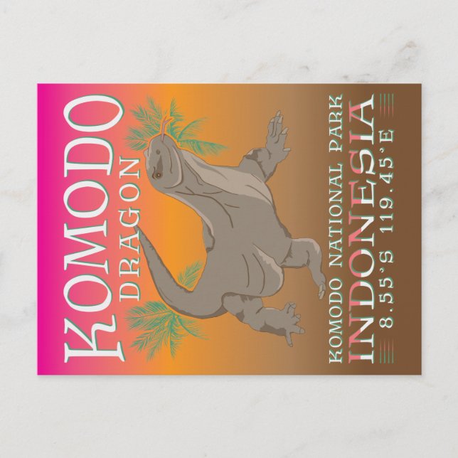 KOMODO DRAGON - THE LARGEST LIZARD. POSTCARD (Front)