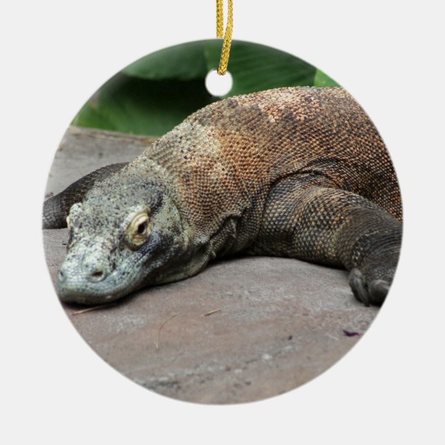 Komodo dragon (Varanus komodoensis), Ceramic Tree Decoration (Front)