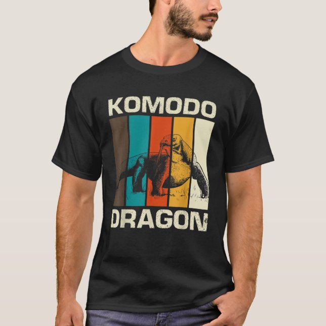 Komodo Dragon Vintage Animal Reptile Lovers T-Shirt (Front)