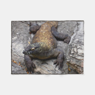 Komodo Dragon Warm Rock Scene Fleece Blanket