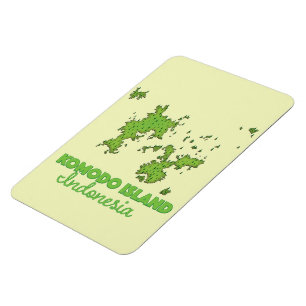 Komodo island Indonesia Map Magnet