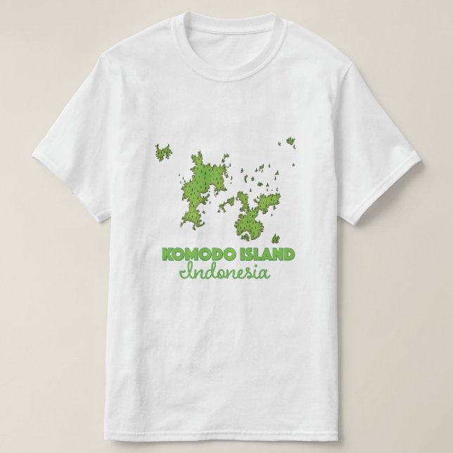 Komodo island Indonesia Map T-Shirt (Design Front)