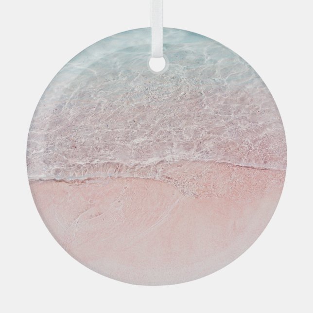 Komodo National Park: Pink Splash Beach Glass Tree Decoration (Front)