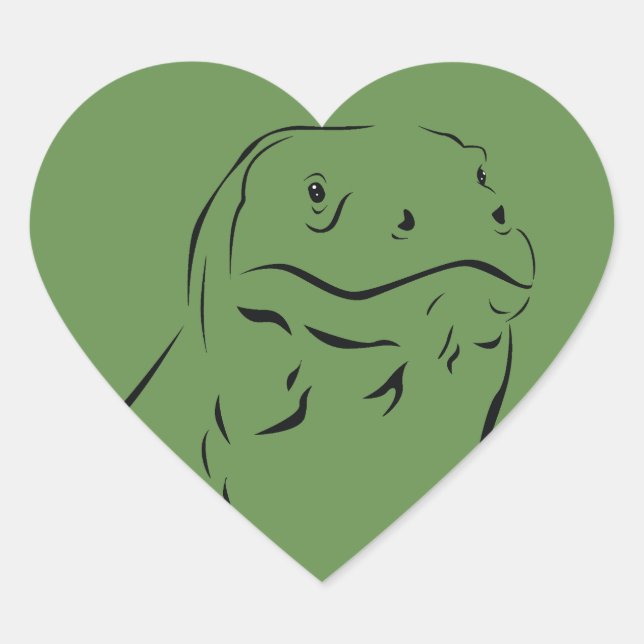 Komodo Silhouette Heart Sticker (Front)