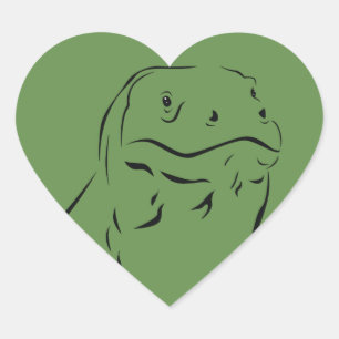 Komodo Silhouette Heart Sticker