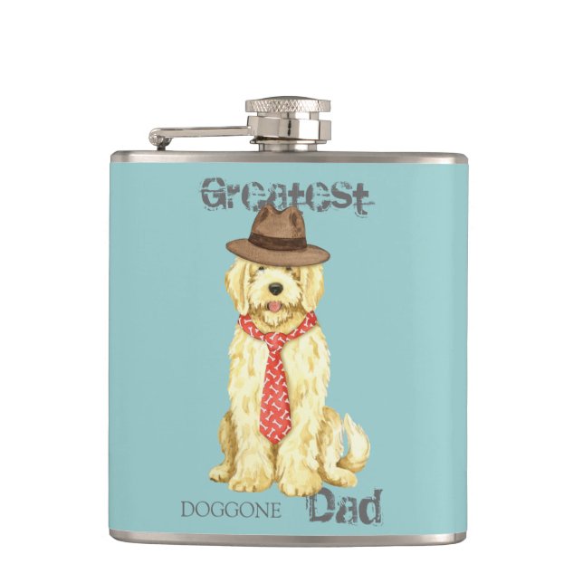Komondor Dad Hip Flask (Front)
