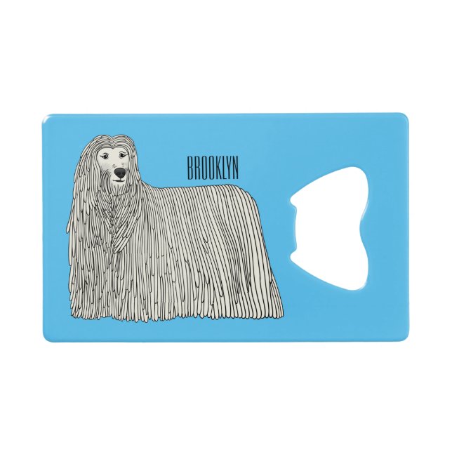 Komondor dog cartoon illustration (Back Horizontal)