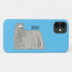Komondor dog cartoon illustration iPhone 11 case