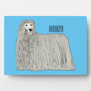 Komondor dog cartoon illustration  plaque