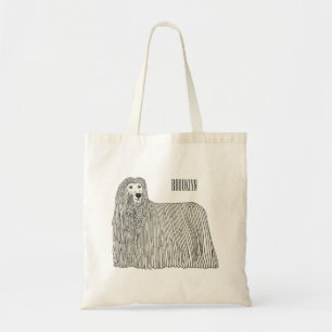 Komondor dog cartoon illustration  tote bag