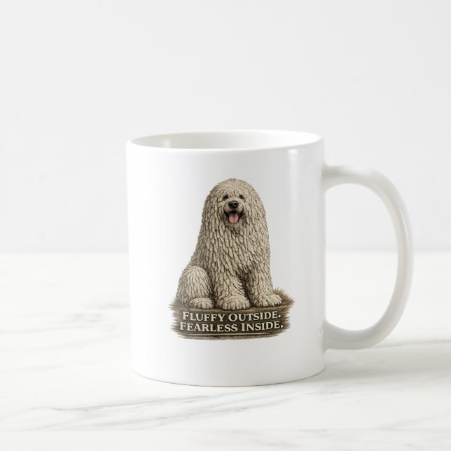 Komondor – Fluffy Outside Fearless Inside Coffee Mug (Right)
