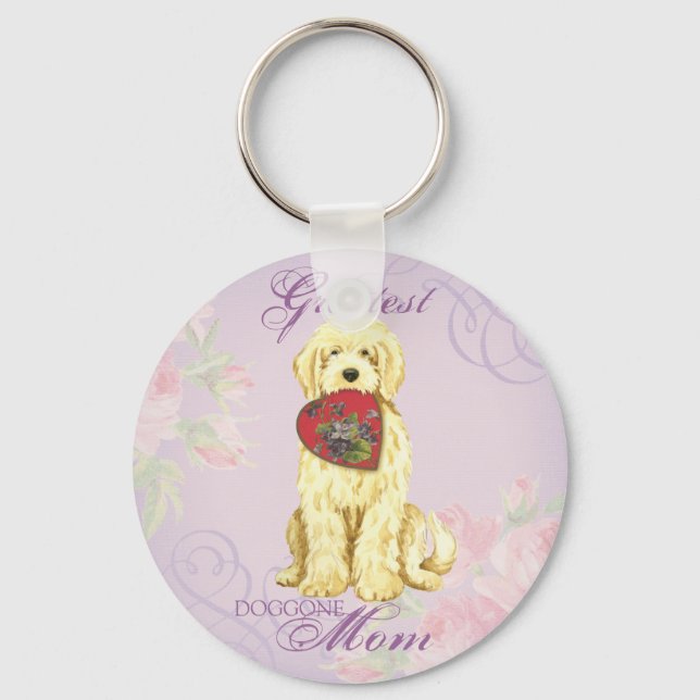 Komondor Heart Mum Key Ring (Front)