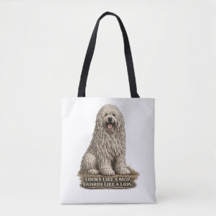 Komondor – Looks Like a Mop Guards Like a Lion Tote Bag