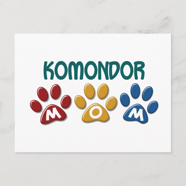 KOMONDOR Mum Paw Print 1 Postcard (Front)