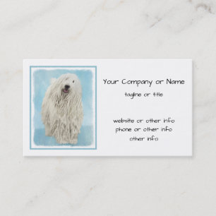 Komondor Painting - Cute Original Dog Art Business Card