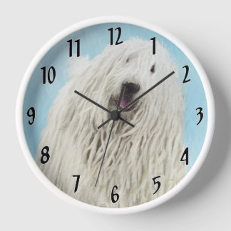 Komondor Painting - Cute Original Dog Art Clock