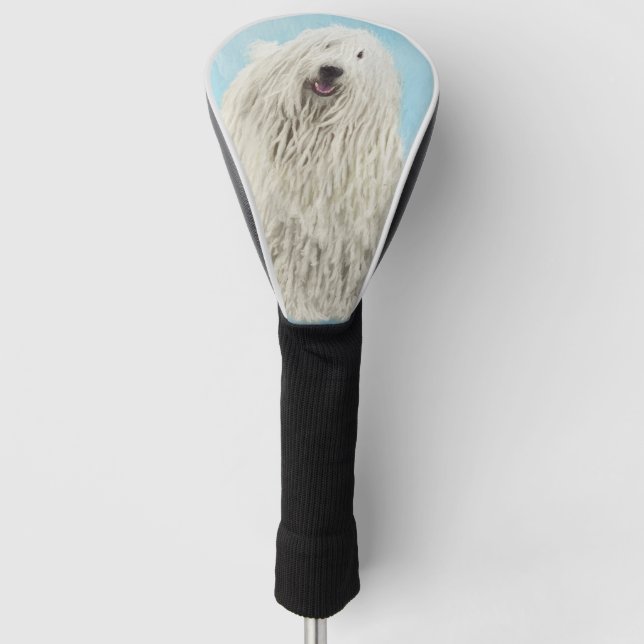 Komondor Painting - Cute Original Dog Art Golf Head Cover (Front)