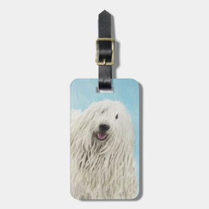 Komondor Painting - Cute Original Dog Art Luggage Tag