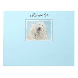 Komondor Painting - Cute Original Dog Art Notepad